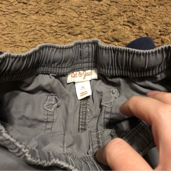 3T Boys Shorts Bundle Cat & Jack Jumping Beans Gray Striped Blue Lot Black - Picture 7 of 7